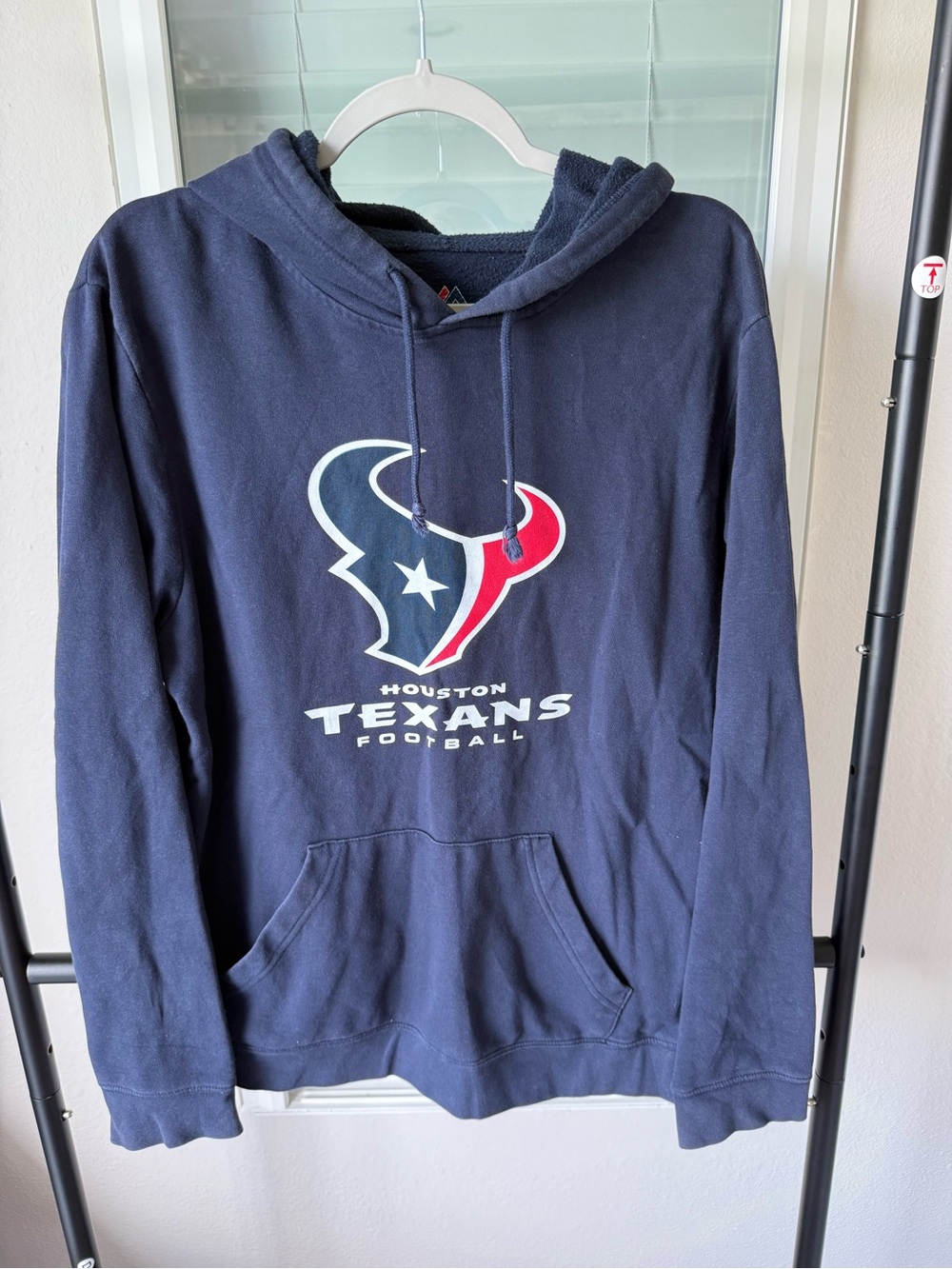 Majestic Navy Houston Texans Logo Crewneck Hoodie